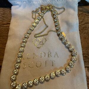 Kendra Scott Gold Tennis Necklace with Clear Stones